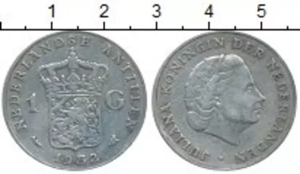 Монета гульден Нидерланд 1952 года Серебро Юлиана