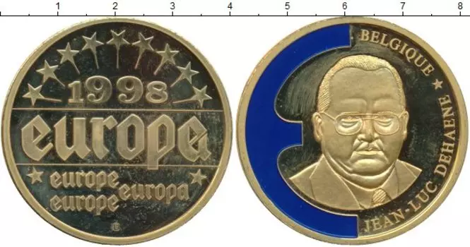 Медаль Бельгии 1998 года Латунь Жан-Люк Дехане
