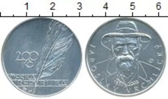 Монета 200 крон Чехии 2003 года Серебро Ярослав Врчлицкий