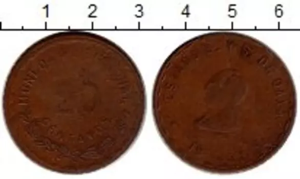 Монета 20 сентаво Мексики 1915 года Медь Гражданская война