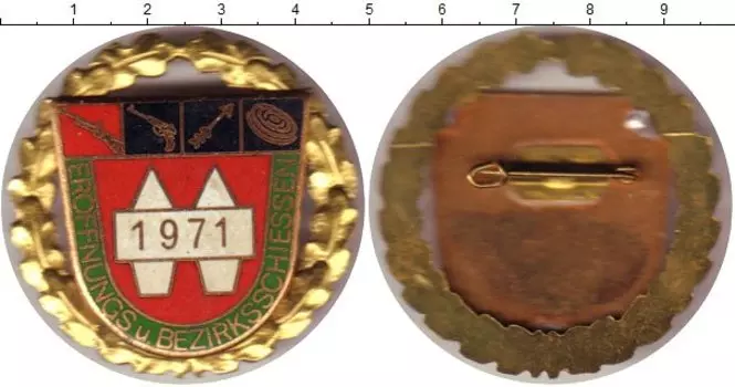 Монета Стрелковый фестиваль Австрии 1971 года Латунь Стрелковый знак