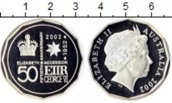 Монета 50 центов Австралии 2002 года Серебро Елизавета II