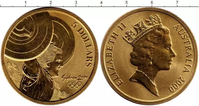 Монета 5 долларов Австралии 2000 года Латунь Елизавета II