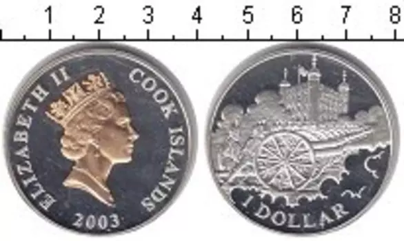 Монета доллар Островов Кука 2003 года Серебро Елизавета II