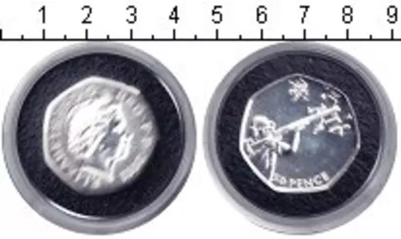 Монета 50 пенсов Англии 2011 года Серебро Елизавета II