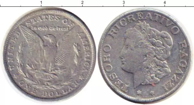 Монета жетон Италии Алюминий Тип - Американский доллар