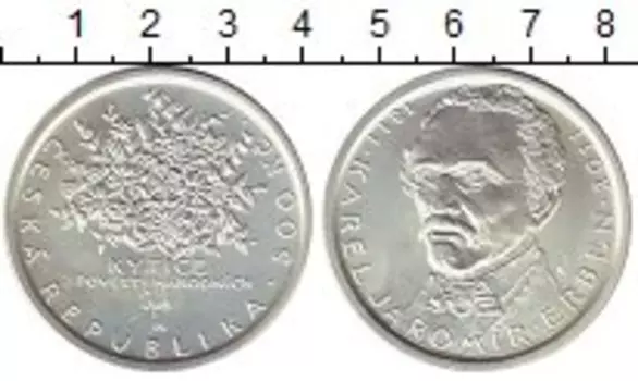 Монета 500 крон Чехии 2011 года Серебро Карел Эрбен
