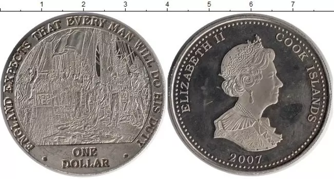 Монета доллар Островов Кука 2007 года Медно-никель Елизавета II