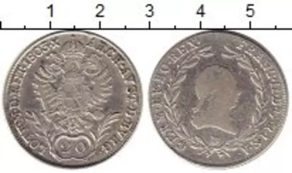 Монета 20 крейцеров Австрии 1803 года Серебро Франц II