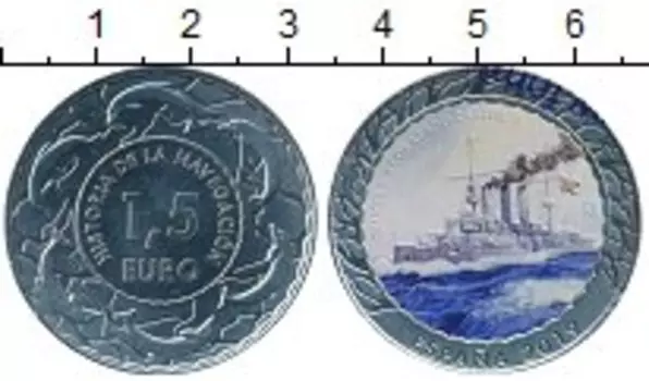 Монета 1,5 евро Испании 2019 года Медно-никель Цифровая печать