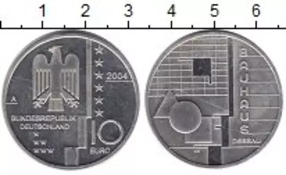 Монета 10 евро Германии 2004 года Серебро Дессау