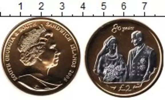 Монета 2 фунта Сандвичевых островов 2006 года Серебро Елизавета II