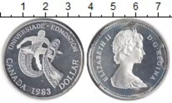Монета доллар Канады 1983 года Серебро Елизавета II