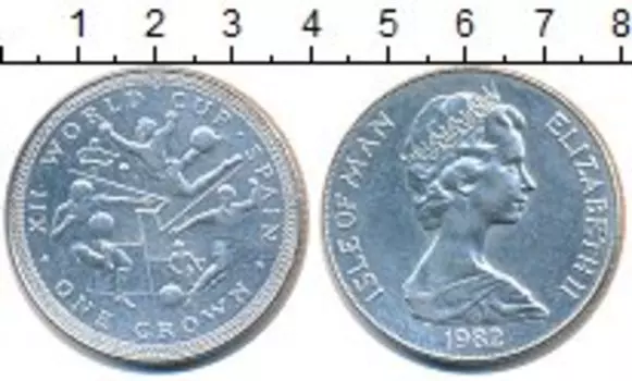Монета крона Острова Мэн 1982 года Медно-никель Елизавета II