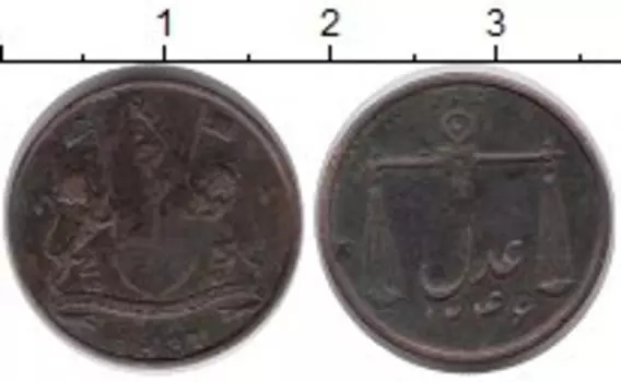 Монета пайс Индии 1831 года Медь Бомбей