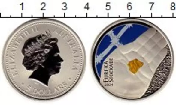 Монета 5 долларов Австралии 2004 года Медно-никель 150-летие восстания золотоискателей в Эврике