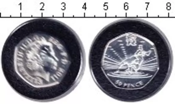 Монета 50 пенсов Англии 2011 года Серебро Елизавета II