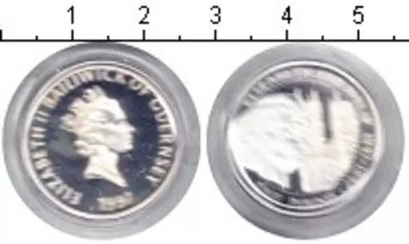 Монета фунт Гернси 1997 года Серебро Елизавета II