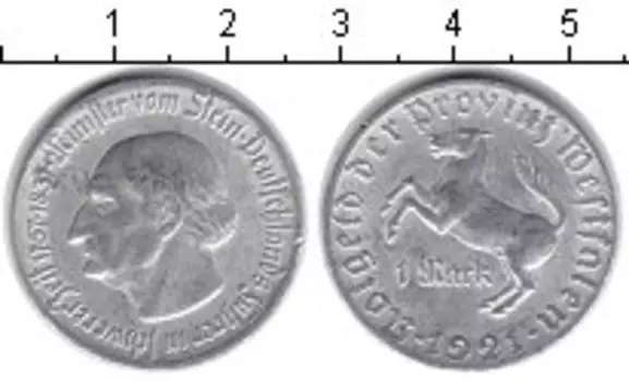 Монета марка Вестфалии 1921 года Алюминий Минилтер вон Штейн