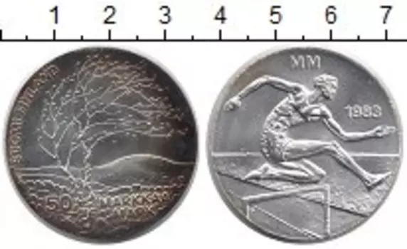 Монета 50 марок Финляндии 1983 года Серебро ЧМ по легкой атлетике