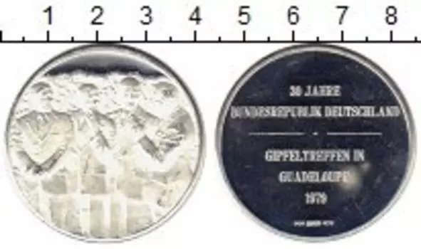 Медаль ФРГ 1979 года Серебро 30 лет ФРГ