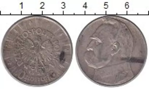 Монета 10 злотых Польши 1936 года Серебро Йозеф Пилсудский