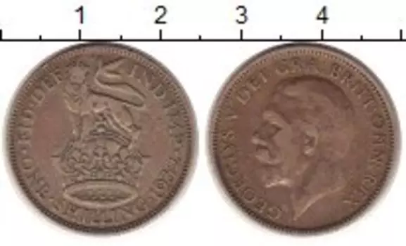 Монета шиллинг Англии 1939 года Серебро Георг V