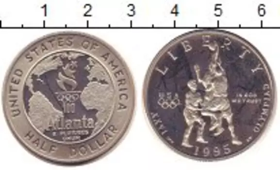 Монета 1/2 доллара Америки 1995 года Медно-никель Олимпиада 96