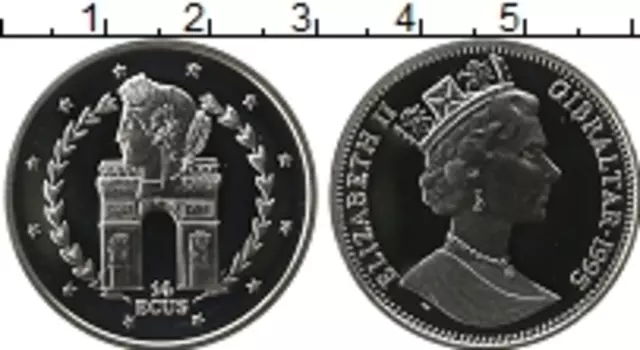 Монета 14 экю Гибралтара 1995 года Серебро Елизавета II