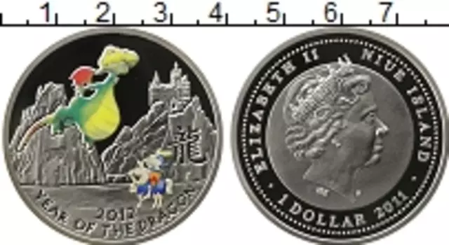 Монета доллар Ниуэ 2011 года Серебро Елизавета II