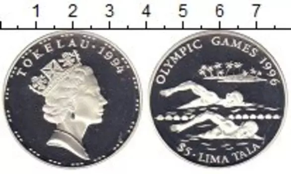 Монета 5 тала Токелау 1994 года Серебро Елизавета II