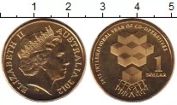 Монета доллар Австралии 2012 года Латунь Елизавета II