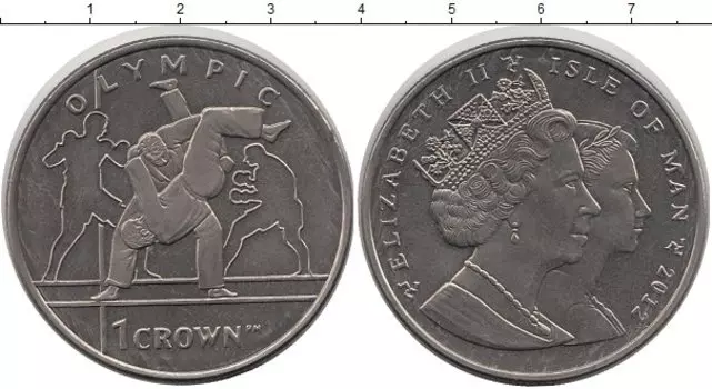 Монета крона Острова Мэн 2012 года Медно-никель Олимпиада 2012 в Лондоне