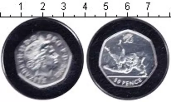 Монета 50 пенсов Англии 2011 года Серебро Елизавета II