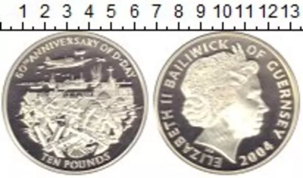 Монета 10 фунтов Гернси 2004 года Серебро Елизавета II