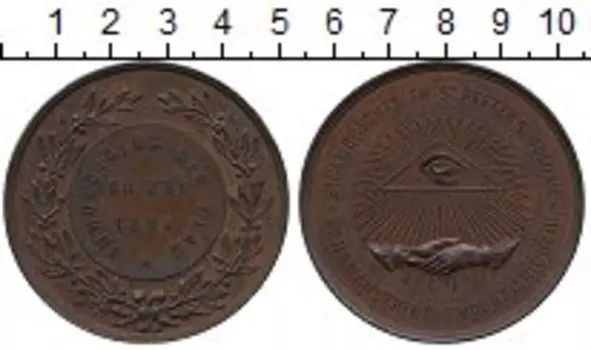 Медаль Нидерланд 1894 года Бронза Масонская символика