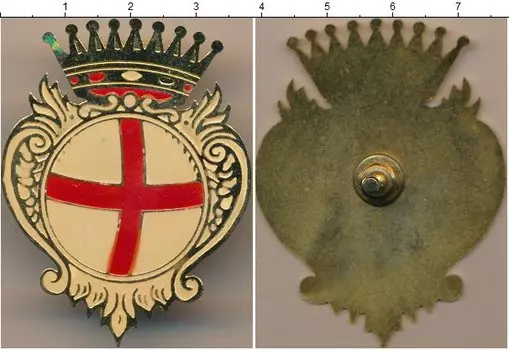 Монета Полицейский знак Италии Латунь Герб города