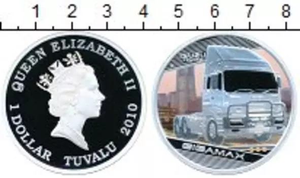 Монета доллар Тувалу 2010 года Серебро Исузу
