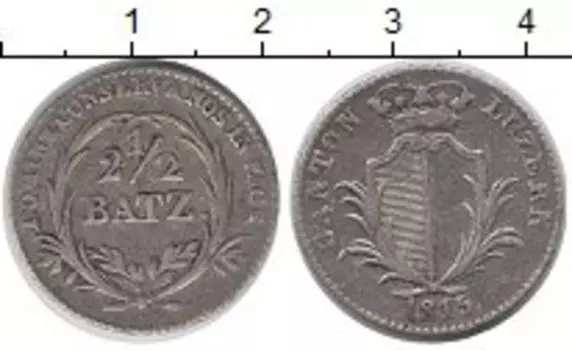 Монета 2 1/2 батзена Люцерна 1815 года Серебро