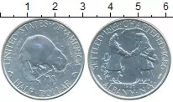 Монета 1/2 доллара Америки 1936 года Серебро Олбани