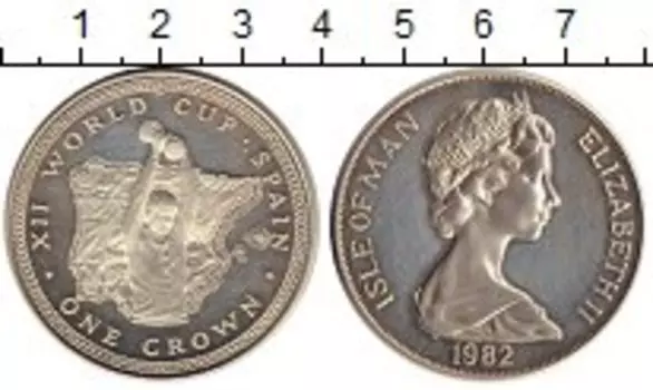 Монета крона Острова Мэн 1982 года Серебро Елизавета II