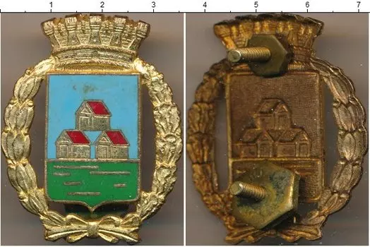 Монета Полицейский знак Италии Латунь Герб города