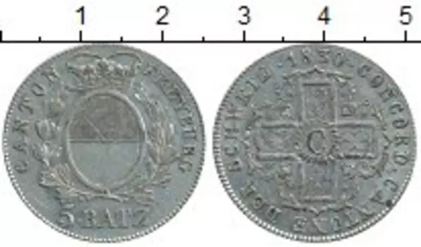 Монета 5 батзен Фрибурга 1830 года Серебро