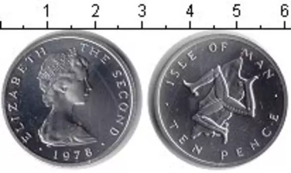 Монета 10 пенсов Острова Мэн 1978 года Медно-никель Елизавета II
