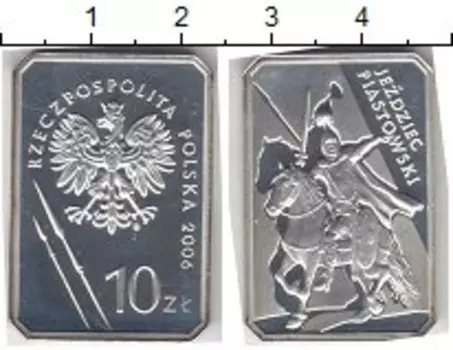 Монета 10 злотых Польши 2006 года Серебро