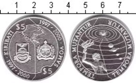 Монета 5 долларов Кирибати 2000 года Серебро Вселенная