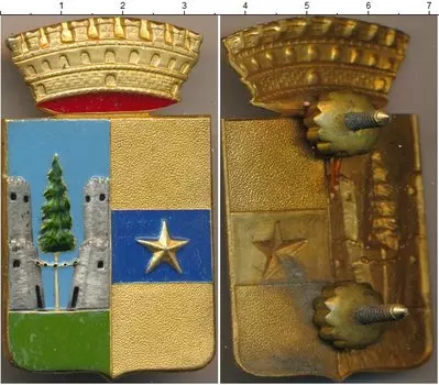 Монета Полицейский знак Италии Латунь Герб города