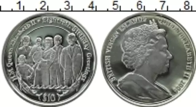 Монета 10 долларов Виргинских островов 2006 года Серебро Елизавета II
