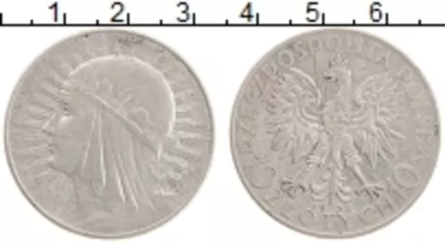 Монета 10 злотых Польши 1932 года Серебро Королева Ядвига