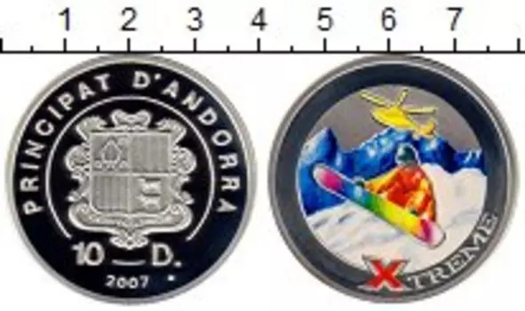 Монета 10 динерс Андорры 2007 года Серебро Цифровая печать